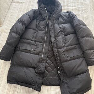 RtA Black Quilted Hooded Puffer Jacket